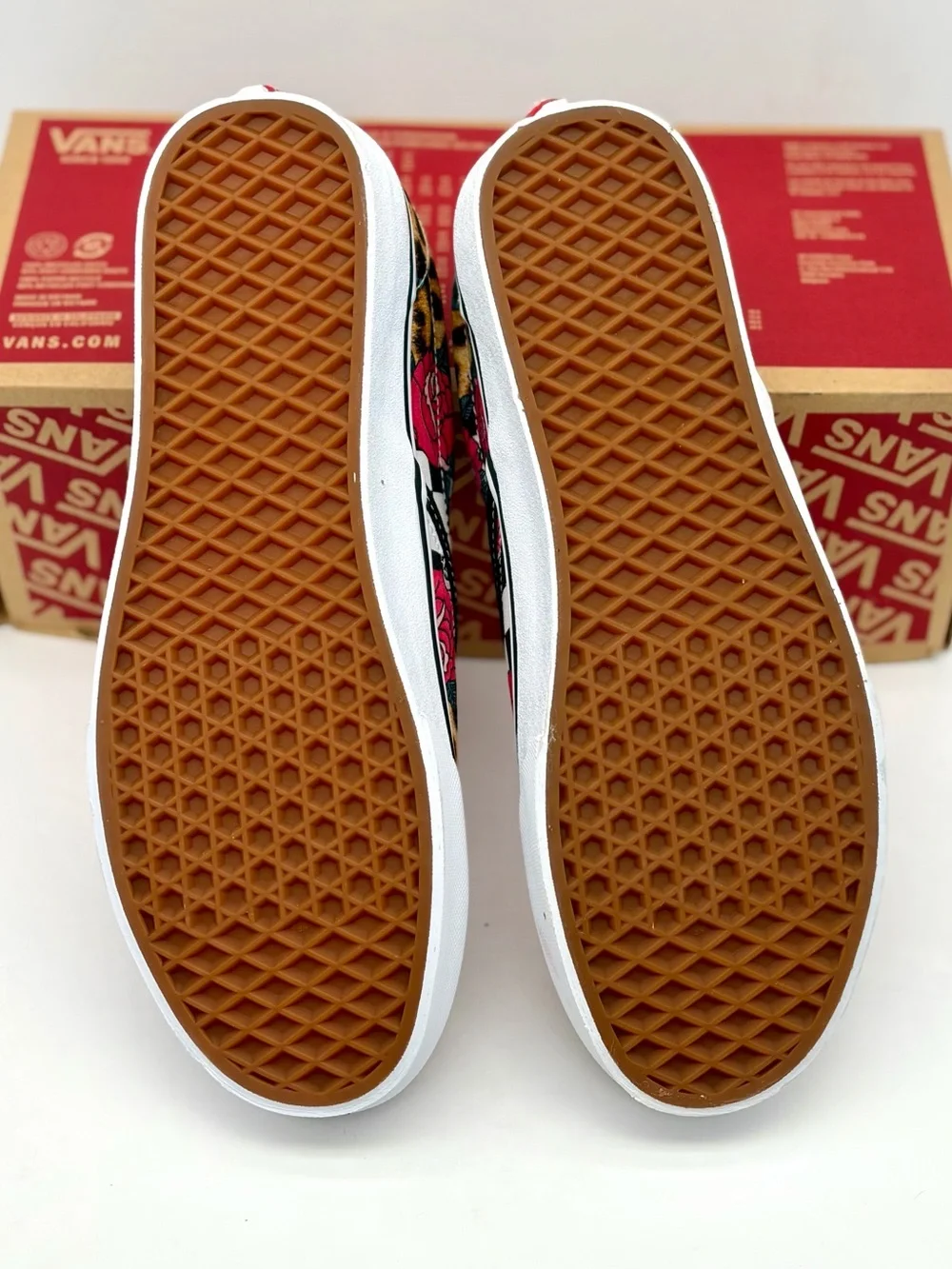 Vans Slip-On Floral Leopard Check Sneakers - Pink/Black/White Unisex